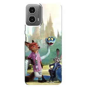 Чехол Зоотрополіс на Motorola MOTO G34 (Герои мультфильма Зверополис)