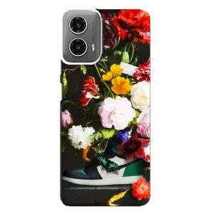 Брендновые Чехлы для Motorola MOTO G34 - (PREMIUMPrint) (Nike цветы)