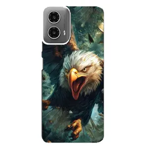 Чехол с картинкой «Хищники» для Motorola MOTO G34 (Орел в полете)