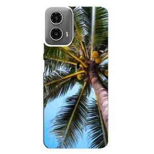 Силиконовый чехол с КАРТИНКАМИ лето для Motorola MOTO G34 (AlphaPrint) (Пальма)