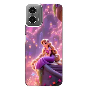 Чехол Рапунцель для Motorola MOTO G34 (Рапунцель в замке)