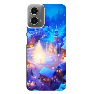 Рождественские Чехлы для Motorola MOTO G34 (VPrint) (Рождественский город)