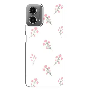 Чохол з розовим принтом для Motorola MOTO G34 (Рожеві квіти)