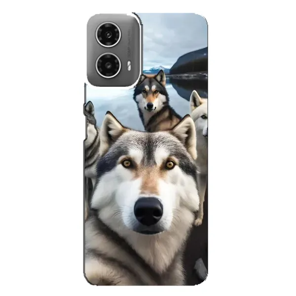 Чехол с принтом «Селфи ХАски» для Motorola MOTO G34 Чехол с принтом «Селфи ХАски» для Motorola MOTO G34