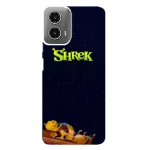 Чехол с мультфильмом Шрек на Motorola MOTO G34 (Отдыхающий Шрек)