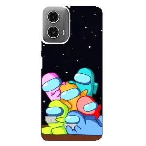 Чохли Амонг Ас для Motorola MOTO G34 (AlphaPrint) (Скіни в космосі)