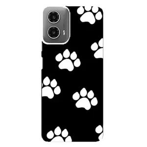 Чехлы с собаками для Motorola MOTO G34 (VPrint) (Следы собаки)