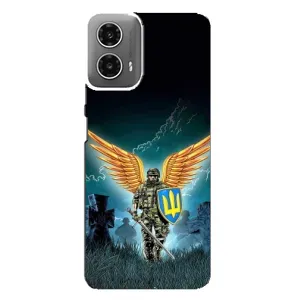 Чехлы с картинкой ЗСУ для Motorola MOTO G34 (AlphaPrint) (Солдат ЗСУ)