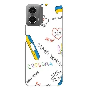 Чохли (Доброго вечора, ми за України) для Моторола МОТО G34 (AlphaPrint) (Стикер)