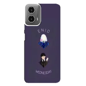 Чехлы Венсдей на Motorola MOTO G34 Уэнсдей (AlphaPrint) (Уэнздей и подруга)