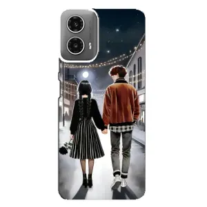 Чехол с дизайном Венздей 2 на Motorola MOTO G34 (Уэнздей и Тайлер)