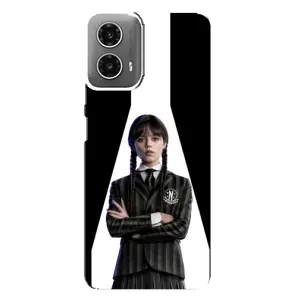 Чехлы Венсдей на Motorola MOTO G34 Уэнсдей (AlphaPrint) (W-Wednesday)