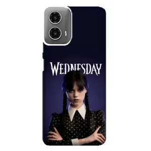 Чехлы Венсдей на Motorola MOTO G34 Уэнсдей (AlphaPrint) (Wednesday)