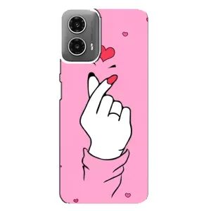 Чехол с принтом для Motorola MOTO G34 (AlphaPrint - Знак сердечка)