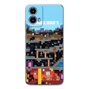 Чехол Майнкрафт на Motorola Moto G35 (AlphaPrint) Minecraft (фон Minecraft)