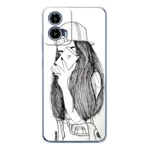 Чехол с печатью для Motorola Moto G35 - (Мода) (AlphaPrint) (Фото девочки)