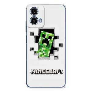 Чехол Майнкрафт на Motorola Moto G35 (AlphaPrint) Minecraft (крипер Майнкрафт)