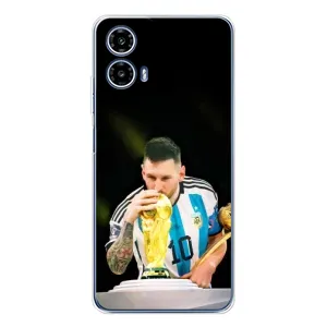Чехлы для Motorola Moto G35 (Leo чемпион) (AlphaPrint) (Кубок Месси)