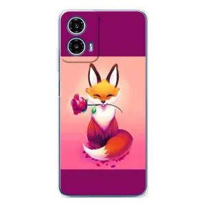 Чохли з картинкою Лисичка для Motorola Moto G35 (VPrint) (Лиса з трояндою)