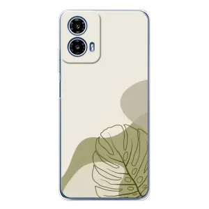 Силконовий чохол з принтом в квітах на Motorola Moto G35 (Зелена монстера дизайн)