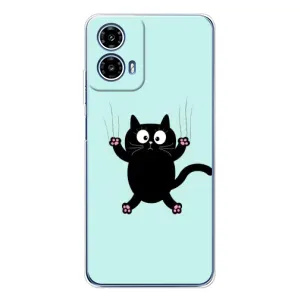 Чехол с принтом для Motorola Moto G35 (AlphaPrint) Модные коты