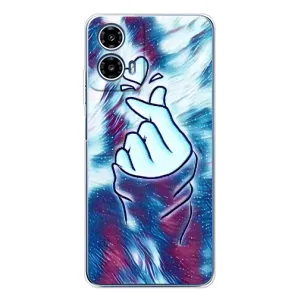 Чехол с принтом для Motorola Moto G35 (AlphaPrint - Знак сердечка)
