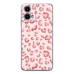Чохол з розовим принтом для Motorola Moto G35 (Рожевий леопард)