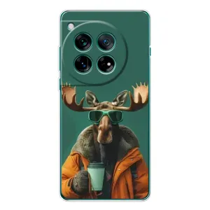 Чохол з принтом «Лось з кавою» для Motorola Moto G37
