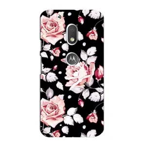 Чохли з квітами для Motorola MOTO G4 Play (VPrint) (Квіти на чорному)