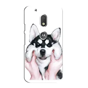 Чехол с Хаски для Motorola Moto G4 Play - (AlphaPrint)