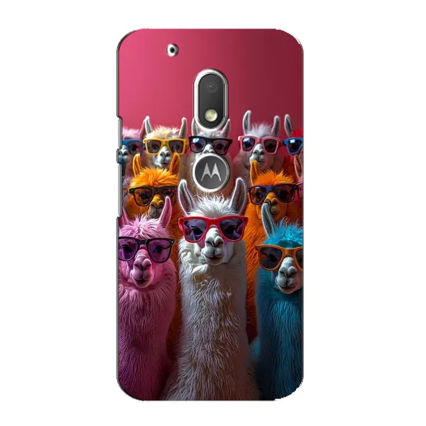 Чохол з принтом «Лами в окулярах» для Motorola MOTO G4 Play
