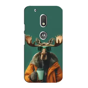 Чохол з принтом «Лось з кавою» для Motorola MOTO G4 Play