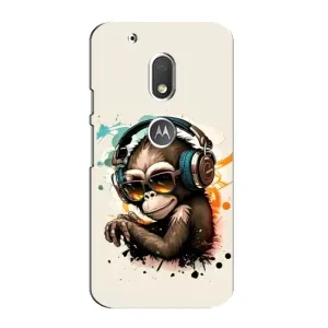 Чохол з Мавпами Motorola MOTO G4 Play - (AlphaPrint) (Макака в навушниках)