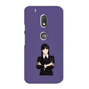 Чохли Венсдей на Motorola MOTO G4 Play Уенсдей (AlphaPrint) (Венздей у чорному)
