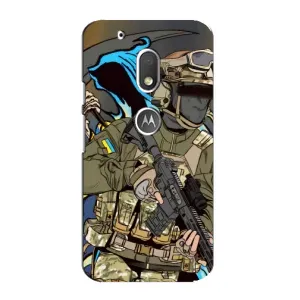 Чехлы с картинкой ЗСУ для Motorola MOTO G4 Play (AlphaPrint) (Воїн ЗСУ)