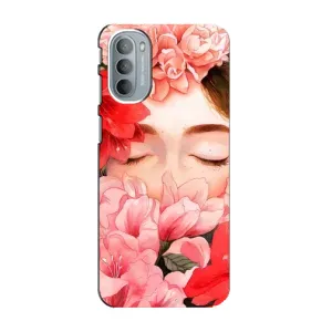 Чехлы (ART) Цветы на Motorola MOTO G41 (VPrint) (Глаза в цветах)