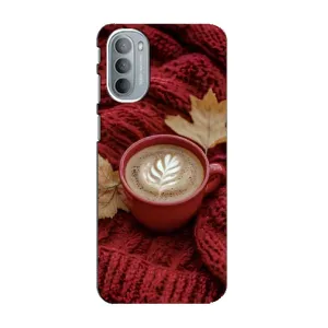 Чехол с уникальным дизайном «Осень с кофе» для Motorola MOTO G41 (Кофе на пледе)