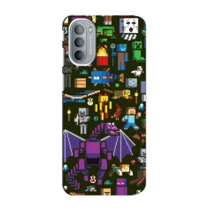 Чехол Майнкрафт на Motorola MOTO G41 (AlphaPrint) Minecraft (Коллаж Майнкрафт)