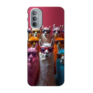 Чехол с принтом «Ламы в очках» для Motorola MOTO G41