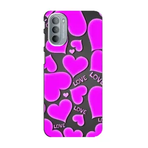 Чехлы для любимой на Мото G41 (VPrint) (Pink hearts)
