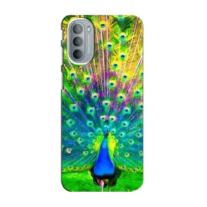 Чехол с птицами на Motorola MOTO G41 (VPrint) (Яркий Павлин)