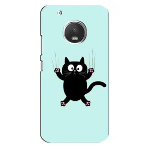 Чехол с принтом для Motorola MOTO G5 Plus (AlphaPrint) Модные коты (Падающий кот)
