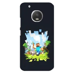 Чехол Майнкрафт на Motorola MOTO G5 Plus (AlphaPrint) Minecraft (персонажи Minecraft)