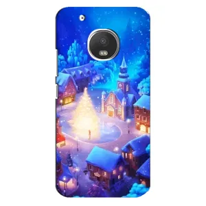 Рождественские Чехлы для Motorola MOTO G5 Plus (VPrint) (Рождественский город)
