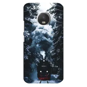 Новогодние, Праздничные Чехлы для Motorola MOTO G5 Plus - 2024 год (Зимний поезд)