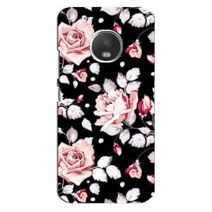 Чехлы с Цветами для Motorola MOTO G5 (VPrint) (Цветочки на черном)