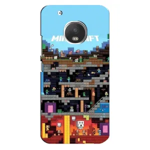 Чехол Майнкрафт на Motorola MOTO G5 (AlphaPrint) Minecraft (фон Minecraft)