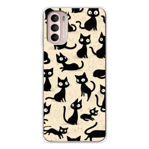 Чохол з малюнком кіт на Motorola MOTO G52 (Чорні коти)