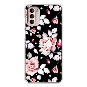 Чохли з квітами для Motorola MOTO G52 (VPrint) (Квіти на чорному)
