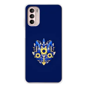 Чохли для Motorola MOTO G52 Укр. Символіка (AlphaPrint) (Квітковий Герб)
